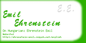 emil ehrenstein business card